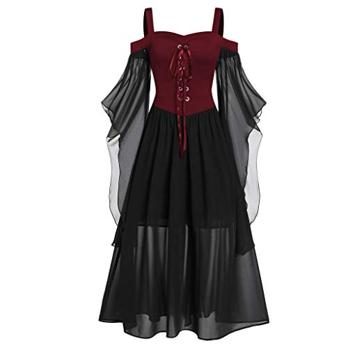 Mujer Vestido de Básico Halloween Faldas con Impresión con Calabaza de Manga Larga Vestidos de Mujer Camisa Casual Top Manga Larga Túnico Fiesta de Noche Vestidos Vintage Vestido Cuello