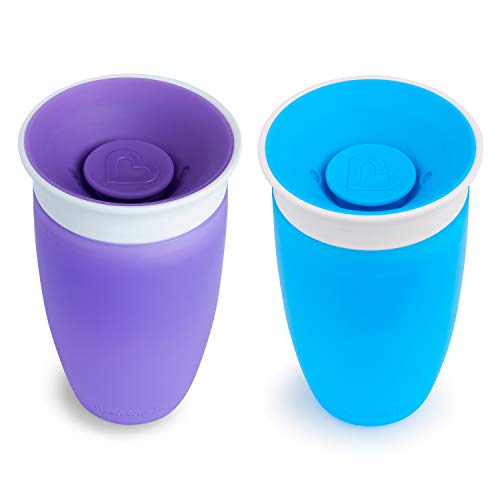 Munchkin Miracle 360° - Vaso antiderrames, azul/morado, 296 ml, 2 uds