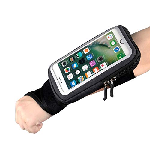 Muñequera Brazalete Movil para iPhoneX/8 Plus/7Plus Banda de Antebrazo con Pantalla Táctil,Pulsera, Brazalete, Cinturones de hidratación, Armband para Correr con espacio para Dinero, Llaves y Tarjetas