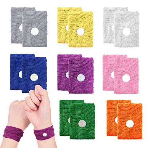 Muñequera para aliviar las náuseas, 8 pares Bandas de la enfermedad Bandas de enfermedad del viaje con movimiento Acupresión natural Pulseras para aliviar las náuseas Pulsera contra las náuseas