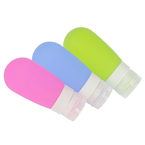 MUUZONING Forma de Bombilla Botellas de Viaje de Silicona, 100% BPA Gratis Recipientes rellenables portátiles a Prueba de Fugas para Acondicionador,Loción,artículos de tocador(4 Unidades)