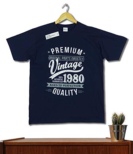 My Generation Gifts Vintage Year - Aged to Perfection - 40 Cumpleaños Años - Regalo de Cumpleaños Camiseta para Hombre - Azul Marino XL