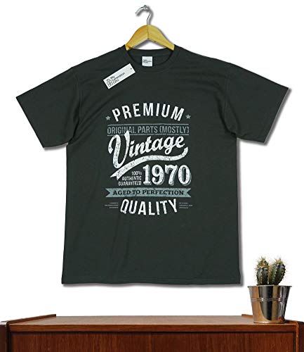 My Generation Gifts Vintage Year - Aged to Perfection - 50 Cumpleaños Años - Regalo de Cumpleaños Camiseta para Hombre - Gris De Carbón XL