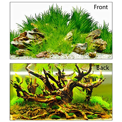 MYA - Pegatinas de Papel para Acuario 3D, decoración de Fondo para Peces de Doble Cara, océano, Coral, Hierba de Agua, Paisaje, póster Adhesivo para Acuario