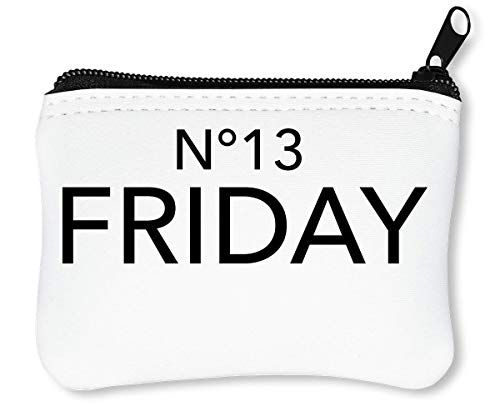 N 13 Friday Black Fashioned Hipster Slogan Billetera con Cremallera Monedero Caratera