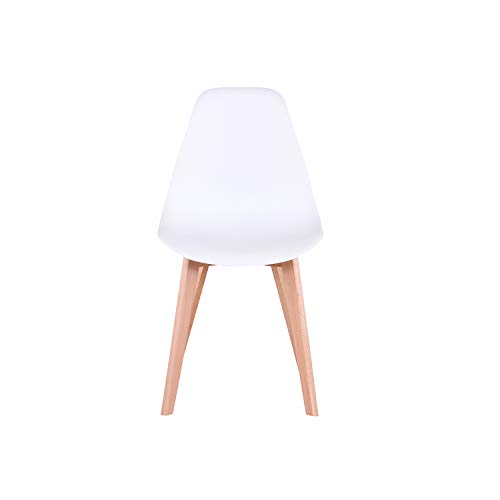 N / A ACK de 4 sillas Comedor, sillas de diseño nórdico con Patas en Madera Maciza, sillas para Sala de Estar, Cocina, Oficina (Blanco)