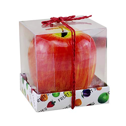 N / A Navidad bonito diseño de manzana roja con forma de fruta perfumada decoración del hogar vela cumpleaños vela lámpara Navidad decoración