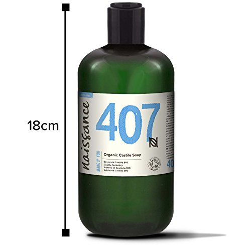 Naissance Jabón natural de Castilla BIO líquido 500ml – Vegano, sin perfumes ni sulfatos.