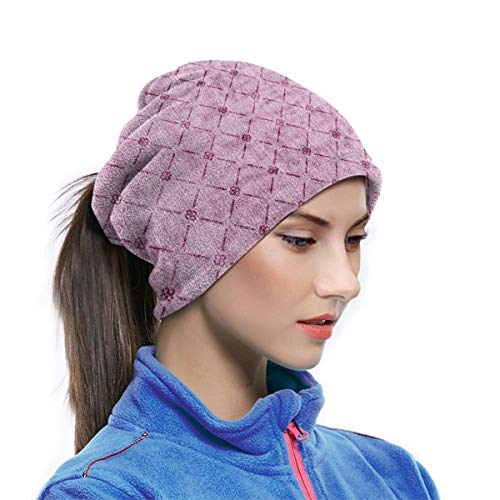 naizi Dusty Mauve and Maroon Diamondern Unisex Microfibra cuello calentador Headwear Máscara para invierno frío Máscara Bandana Pasamontañas