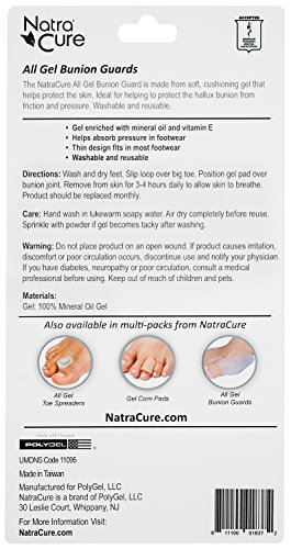 NatraCure Gel Protector de Juanete de Dedo Gordo - (1316-M NCBC 6PK) - (Para Alivio del Dolor por Fricción, Presión y Juanetes Hallux)