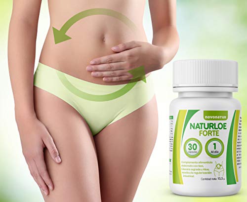 NATURLOE FORTE, regularidad intestinal con Aloe vera, Cáscara sagrada y Sen, ayuda a una buena digestión y a perder peso de manera natural, estómago deshinchado. NOVONATUR