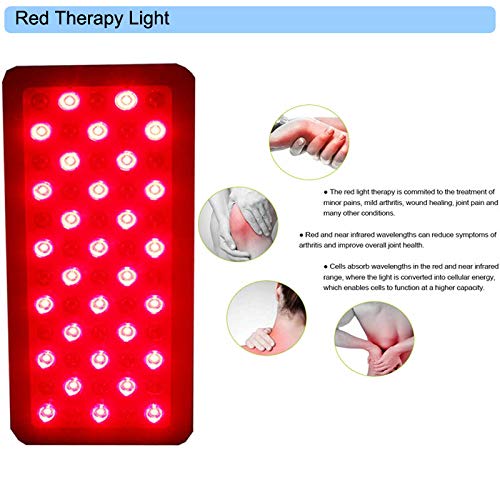 NCCTRW 300w 500w 1000w Lámpara De Terapia De Luz Roja Roja 660nm E Infrarrojo Cercano 850nm, Terapia De Luz Led De Cuerpo Completo para El Alivio De La Piel Y El Dolor,300W