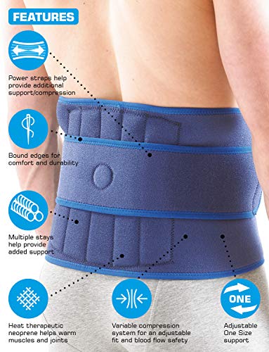 Neo G - Faja lumbar, calidad de grado médico, alivia los espasmos musculares, esguinces, distensiones, inestabilidad, ayuda a la espalda lesionada, artrítica, rehabilitación, tamaño Universal, Unisex