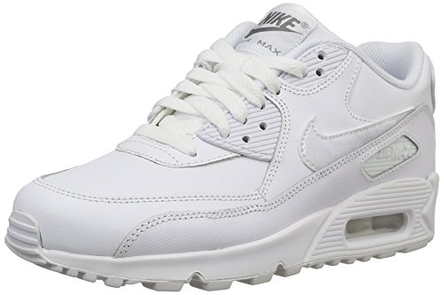 Nike Air MAX 90 LTR (GS), Calzado Deportivo Chico, White/White-Cool Grey, 38.5 EU