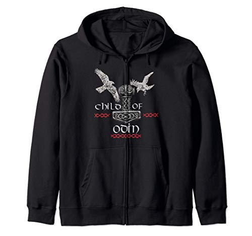 Niño vikingo Odin Thor Mjolnir y Raven pour homme et femme Sudadera con Capucha