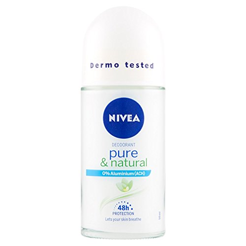 Nivea Desodorante para mujer Roll-On Pure & Natural con ingredientes naturales – 6 paquetes de 50 ml – Total: 300 ml