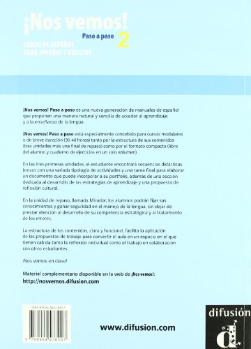 ¡Nos vemos! Paso a paso 2. Nivel A1.2. Libro del alumno y cuaderno de ejercicios + CD: ¡Nos vemos! Paso a paso A1.2 Libro del alumno y cuaderno de ejercicios (Ele - Texto Español)