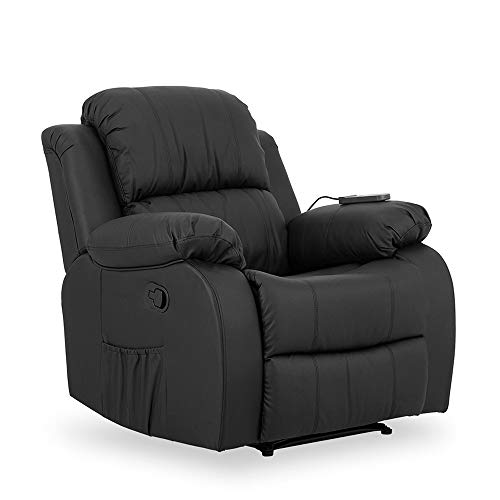 Novohogar Sillón de Masaje Coliseum Sistema de Calor Lumbar y 10 Motores Que Cubren Las 4 Zonas Corporales (Negro)