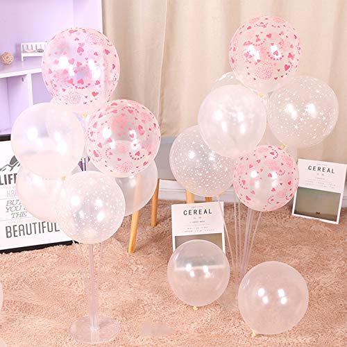 O-Kinee Soporte para Globos Kit 4pcs,Soporte de Globos con Paleta de Plástico Soporte de Globos,Mesa de Escritorio Titular de la Decoración del Globo para Cumpleaños Fiesta Boda Evento (4pcs)