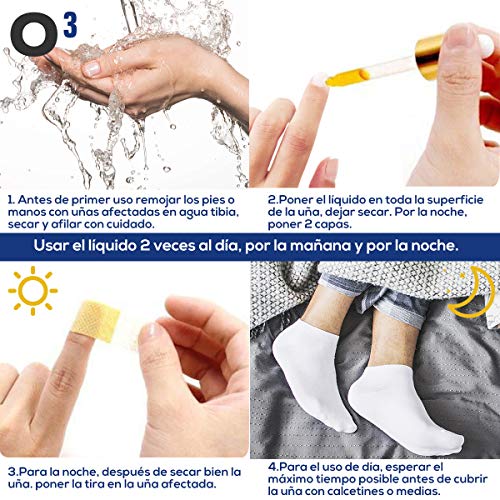 O³ Tratamiento Para Hongos Uñas Pies – Líquido Eliminar Hongos Uñas – Juego Antihongos Uñas Pies – Reduce Dureza De Las Uñas