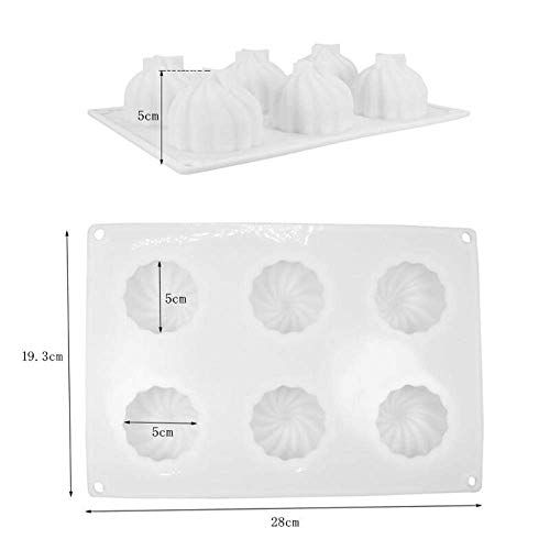 OH 6 Incluso Calabaza Mousse Torta Del Molde de Silicona Blanca Molde de Cocción Molde Del Molde de la Pasta de Azúcar Del Huracán Pastel de chocolate para hornear de silicona del m