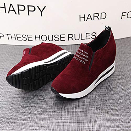 OHQ Zapatillas De Gimnasia Mujer Casual Flock Ponerse Plataforma Gruesa Zapatillas Deportivas CuñAs Zapatos CóModo Y Elegante