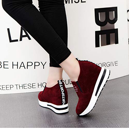 OHQ Zapatillas De Gimnasia Mujer Casual Flock Ponerse Plataforma Gruesa Zapatillas Deportivas CuñAs Zapatos CóModo Y Elegante