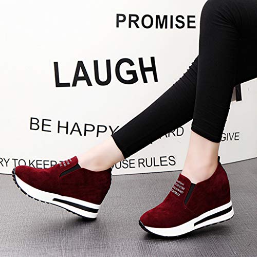 OHQ Zapatillas De Gimnasia Mujer Casual Flock Ponerse Plataforma Gruesa Zapatillas Deportivas CuñAs Zapatos CóModo Y Elegante