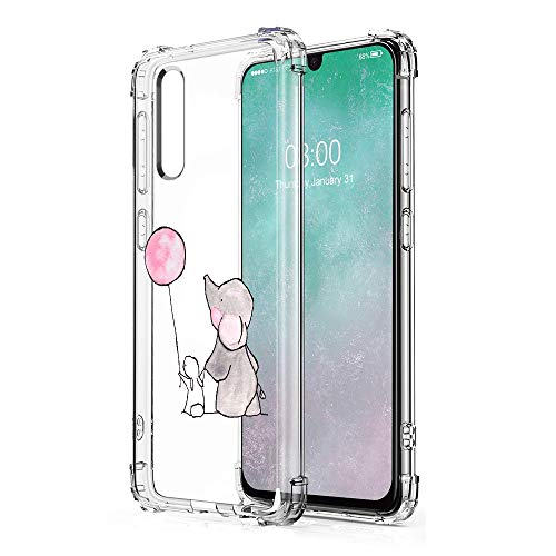 Oihxse Silicona Funda con Huawei Y5 2018 TPU Flexible Suave Transparente Protector Estuche Airbag Esquinas Reforzadas Ultra-Delgado Elefante Patrón Anti-Choque Caso (C10)