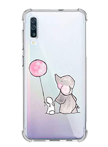 Oihxse Silicona Funda con Huawei Y5 2018 TPU Flexible Suave Transparente Protector Estuche Airbag Esquinas Reforzadas Ultra-Delgado Elefante Patrón Anti-Choque Caso (C10)