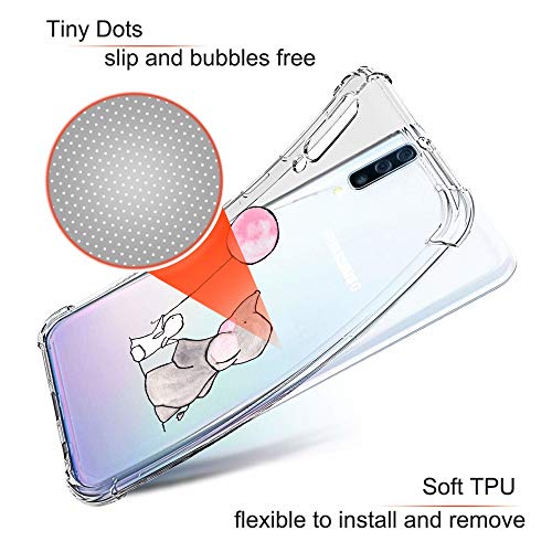 Oihxse Silicona Funda con Huawei Y5 2018 TPU Flexible Suave Transparente Protector Estuche Airbag Esquinas Reforzadas Ultra-Delgado Elefante Patrón Anti-Choque Caso (C10)