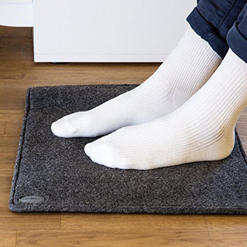 Oneconcept Alfombra térmica Magic Carpet 64 Base - Calentador para los pies, Alfombra térmica, Eléctrica, 64 W, 60 x 40 cm, Forro Polar y poliéster, LED, Antideslizante, Antracita