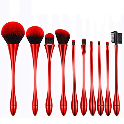 Onkessy 10Pcs Set de pinceles de maquillaje Cepillo de cerdas suaves profesionales de primera calidad para la combinación de la base Blush Eye Shadow Lip Brush Pincel de maquillaje cosmético