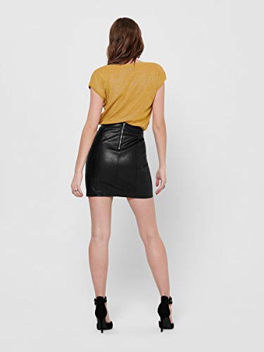 Only ONLSKY Faux Leather Skirt OTW Falda, Negro, Talla del Fabricante: 40 para Mujer