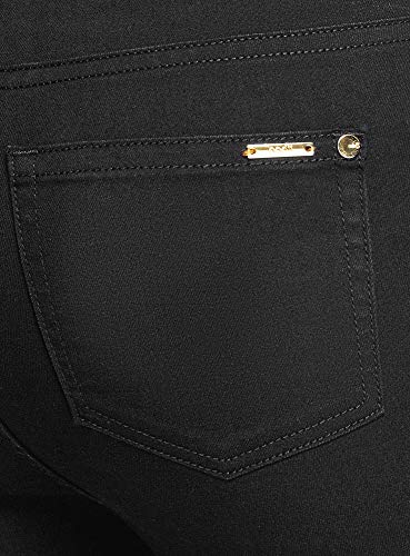 oodji Ultra Mujer Vaqueros Skinny de Cintura Alta, Negro, 28W / 32L