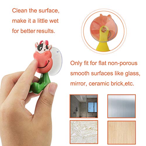 OOTSR 10 Piezas Divertido portacepillos de Dientes para niños, Lindo Titular de Cepillo de Dientes Animal con Ventosa para Ducha, baño, Dormitorio, Montaje en Pared Liso