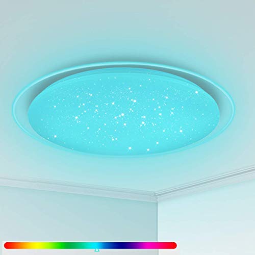 OOWOLF Plafón Luz De Techo LED, Lamparas De Techo Modernas Regulable De 25W De 15,7 Pulgadas RGB Mejorada, Iluminacion Con Control Remoto Para Cocina Dormitorio Comedor