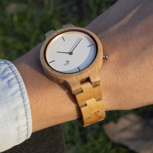 Opis UR-F1 (Arce Blanco) Reloj de Madera para Mujer/Reloj de Pulsera de Madera/Reloj Pulsera Vintage para Mujer