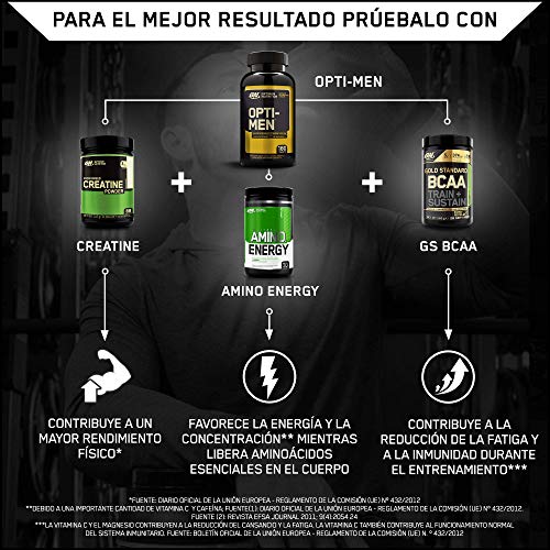 Optimum Nutrition ON Opti-Men, Suplemento Multivitamínico, Multivitaminas y Minerales para Hombres con BCAA, Glutamina, Vitamina C, Zinc y Magnesio, sin sabor, 60 porciones, 180 Cápsulas