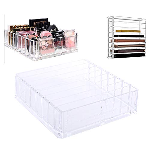 Organizador de escritorio de acrílico, material acrílico de calidad resistente Organizador de maquillaje con 8 ranuras, para amantes del maquillaje expertos en belleza Maquillaje