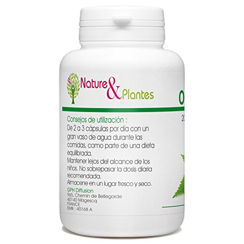 Ortiga Orgánica - Urtica dioica - 210mg - 200 cápsulas vegetales