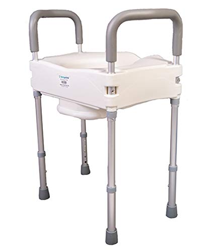 OrtoPrime Elevador WC Adultos con Reposabrazos Acolchados - Alzador wc Patas Regulables en Altura - Silla wc Medida Universal - Alza wc Baño Adaptado Cómodo y Seguro - Adaptador wc con Patas