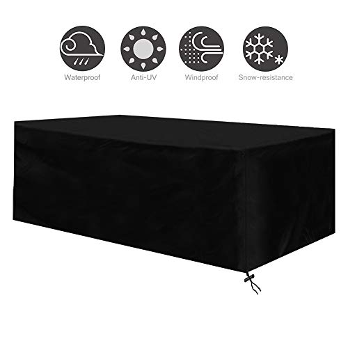 Osarke Funda para Mesa Jardin Fundas Muebles Exterior Impermeable 420D Oxford Muebles de Jardin Cubierta Protectora Anti-UV 213 X 132 X 74cm