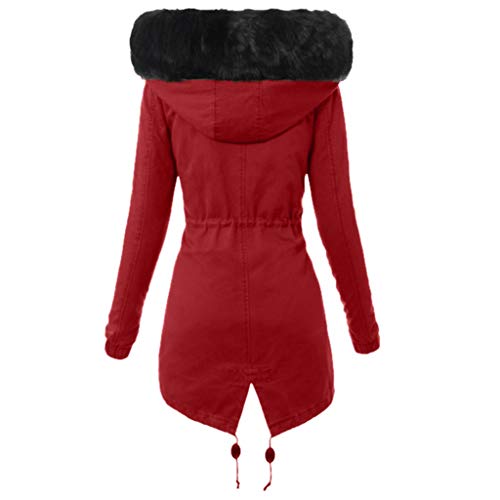 Overdose Chaqueta con Capucha Larga del Cuello De Piel De Las Mujeres Caliente Mejor Vender Nueva 2019 Parka De Invierno Outwear (S, M-Rosa)