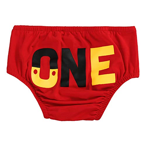 OwlFay Bebé Niños Ratón 1er / 2do / 3er Cumpleaños Traje 4 Piezas Conjuntos de Ropa Algodón Calzoncillos + Tirantes + Pajarita + Diadema de Oreja Halloween Carnaval Trajes 0-3 Años 12-18 Meses