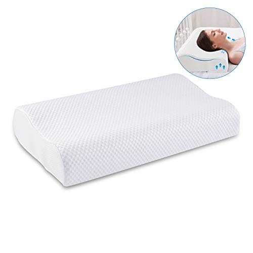 Oxford Street Almohada Viscoelastica,3D Malla Memory Foam Almohada Ergonómica Almohada Cervical con Altura Ajustable,Ortopedica Diseño Terapéutico Reduce Dolores Cuello para Todos Durmientes [60×35CM]