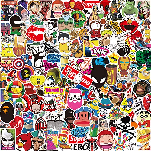 Pack Pegatinas [150-PCS],Q-Window Stickers Vinilo Graffiti Calcomanías Pegatina para Coche Moto Infantiles Pared Teclado IPhone Ps4 Niños Bicicleta Ordenador Equipaje Snowboard Macbook Xbox One bomb