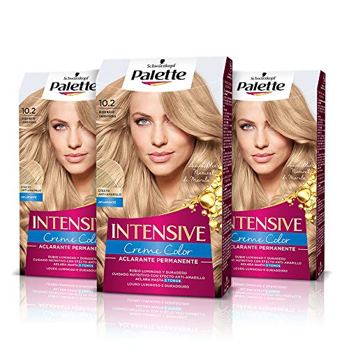 Palette Intense Cream Coloration Intensive Coloración del Cabello 10.2 Rubio Nácar - Pack de 3