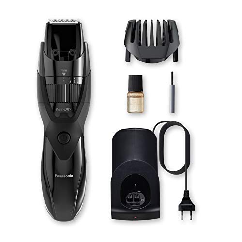 Panasonic ER-GB43-K503 - Recortador WET&DRY de barba para hombre con peine-guía, selector de ajuste rápido, recargable, acero inoxidable, batería larga duración, lavable, 20 ajustes, color negro