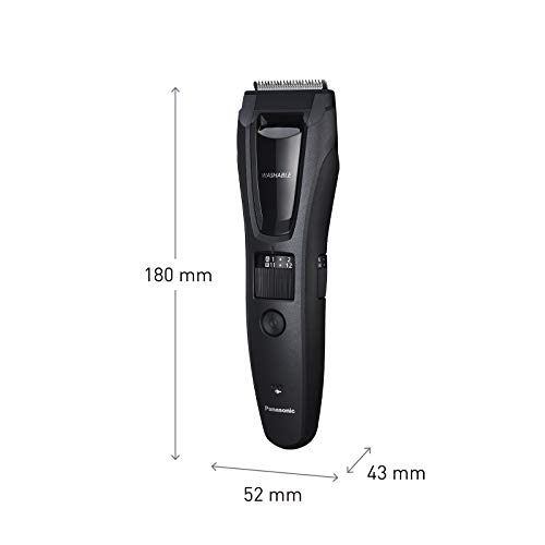 Panasonic ER-GB62-H503 - Recortadora Para Hombre Cuerpo, Barba Y Cabeza (3 En 1, Recargable, Acero Inoxidable, Batería Larga Duración, 39 Ajustes, 3 Accesorios Incluidos) negro